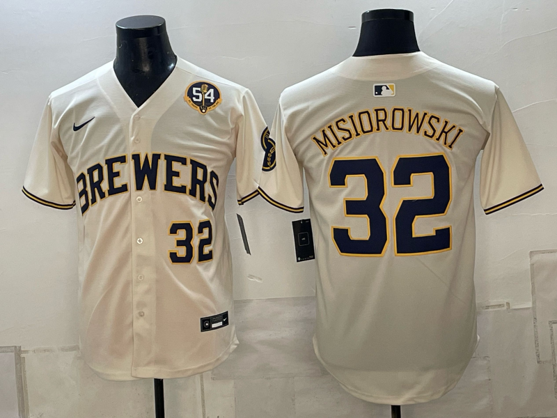Men 2026 Milwaukee Brewers #32 Misiorowski cream Game Nike MLB Jersey 101103